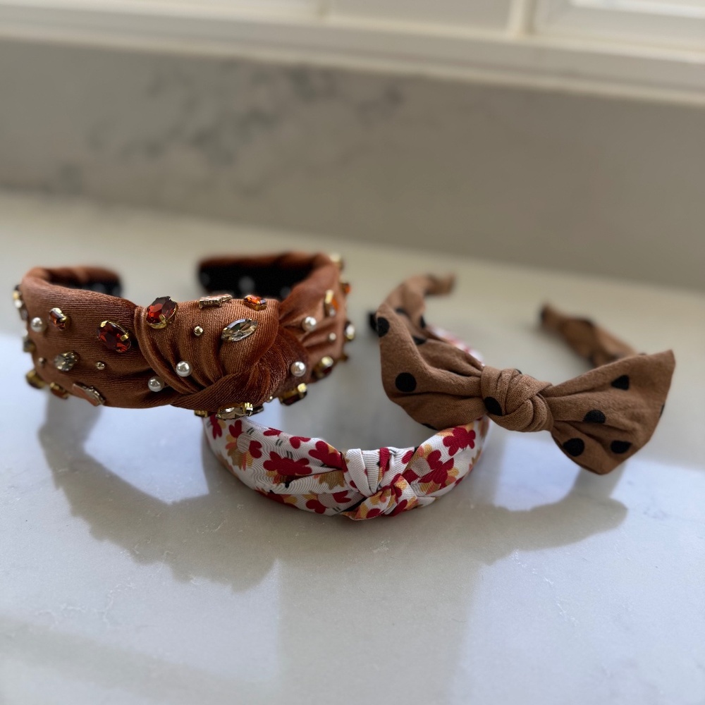 Thanksgiving Fall Headband Set of 3 Living Fully Co. + Boutique Pumpkin Pie Knot